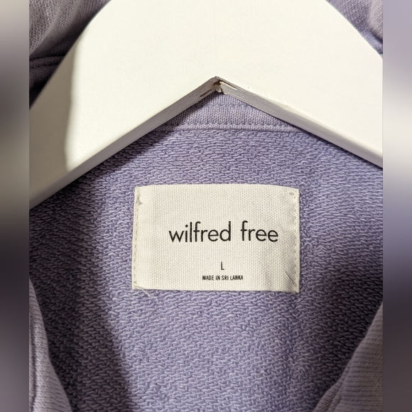 ARITZIA Wilfred Free Free Terry Fleece Shirt Jacket lavender size large - Picture 2 of 4